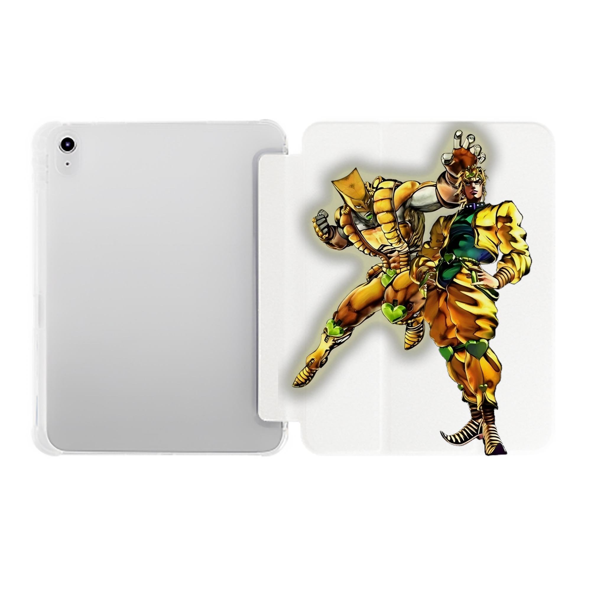 （画像用） ジョジョの奇妙な冒険 ディオ?ブランドー JoJo's Bizarre Adventure Dio Brando IPad ケース ペン収納付き 三つ折りスタンド PUレザー×シリコン 対応機種9.5/10.5/10.9インチ
